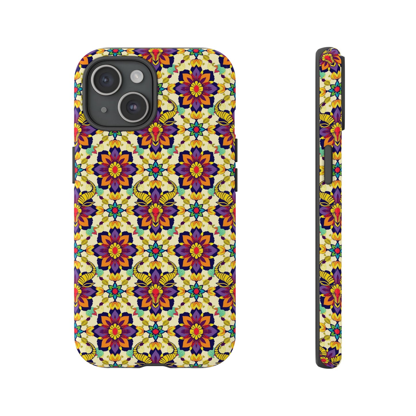 Tough Cases, Taurus, Zodiac v1, Flower Pattern