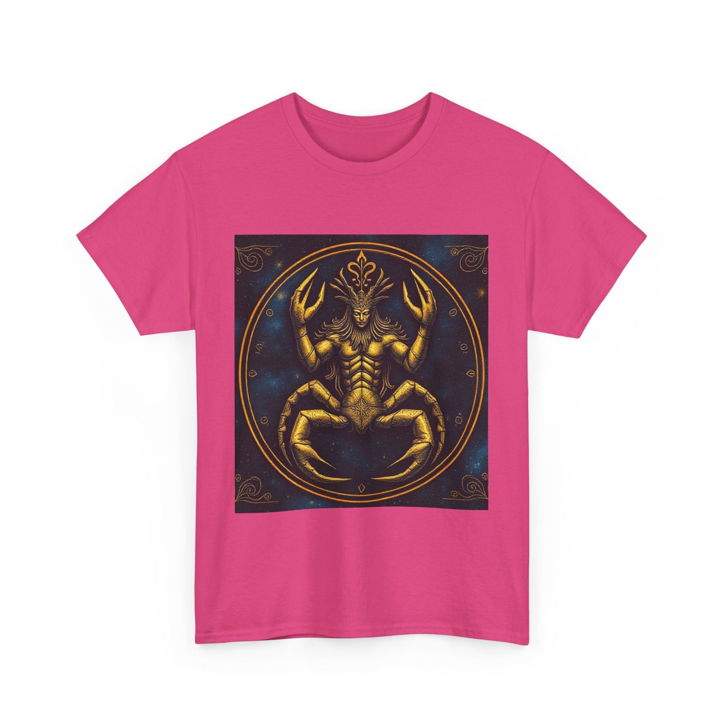 Unisex Heavy Cotton T-Shirt, Scorpion King 1v, Cancer Zodiac Design