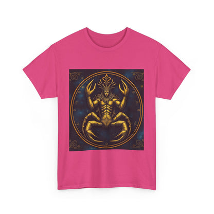 Unisex Heavy Cotton T-Shirt, Scorpion King 1v, Cancer Zodiac Design
