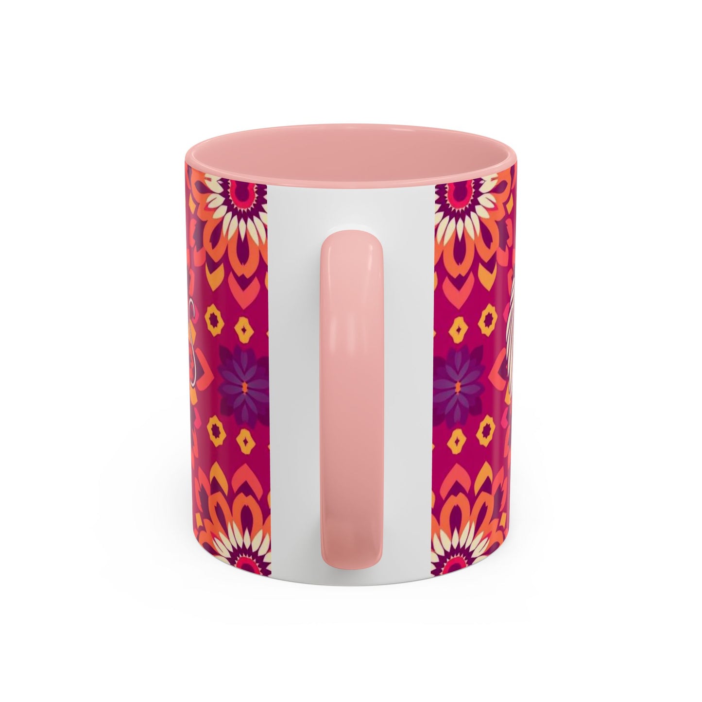 Accent Coffee Mug, Gemini, Zodiac v1, Flower Pattern, (11, 15oz)
