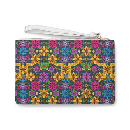 Clutch Bag, Gemini, Zodiac v1, Flower Pattern