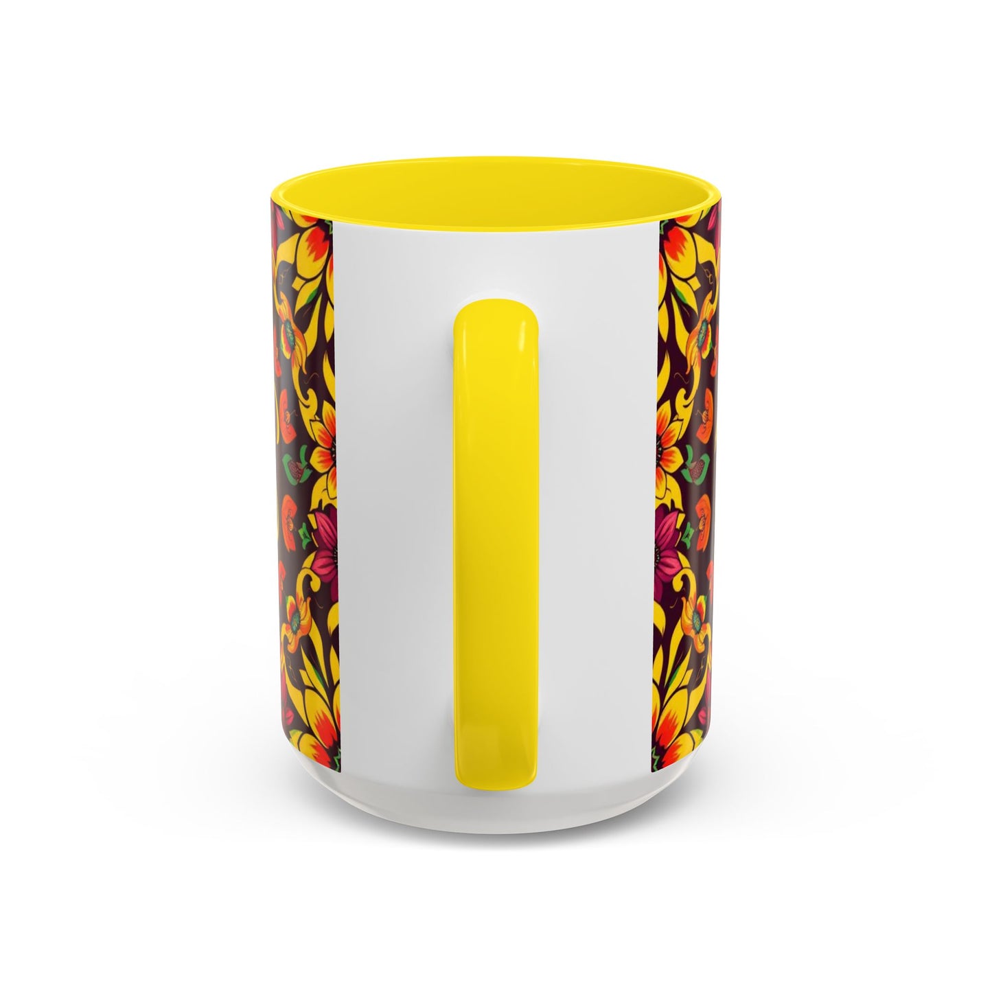 Accent Coffee Mug, Virgo, Zodiac v1. Flower Pattern, (11, 15oz)