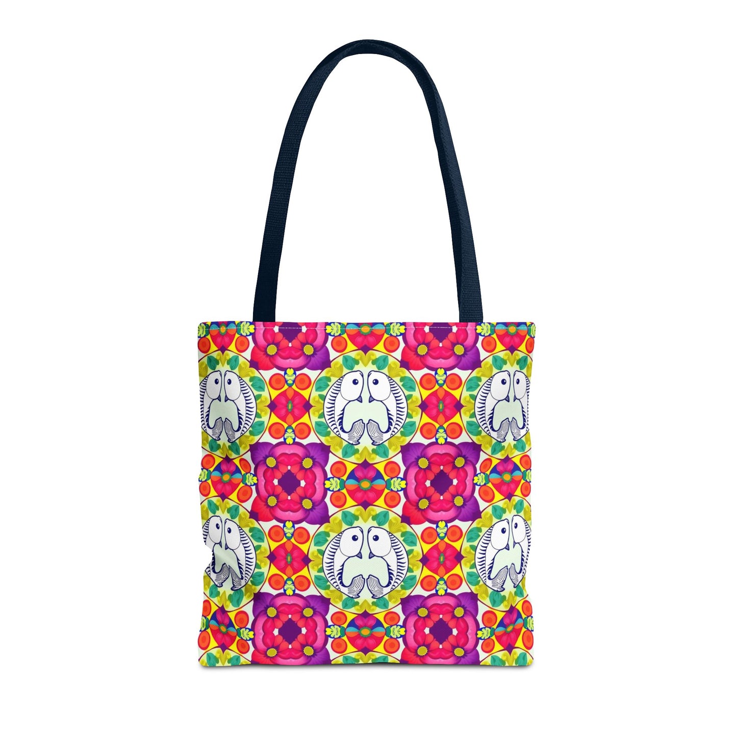 Tote Bag, (AOP), Pisces, Zodiac v4, Flower Pattern