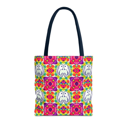 Tote Bag, (AOP), Pisces, Zodiac v4, Flower Pattern