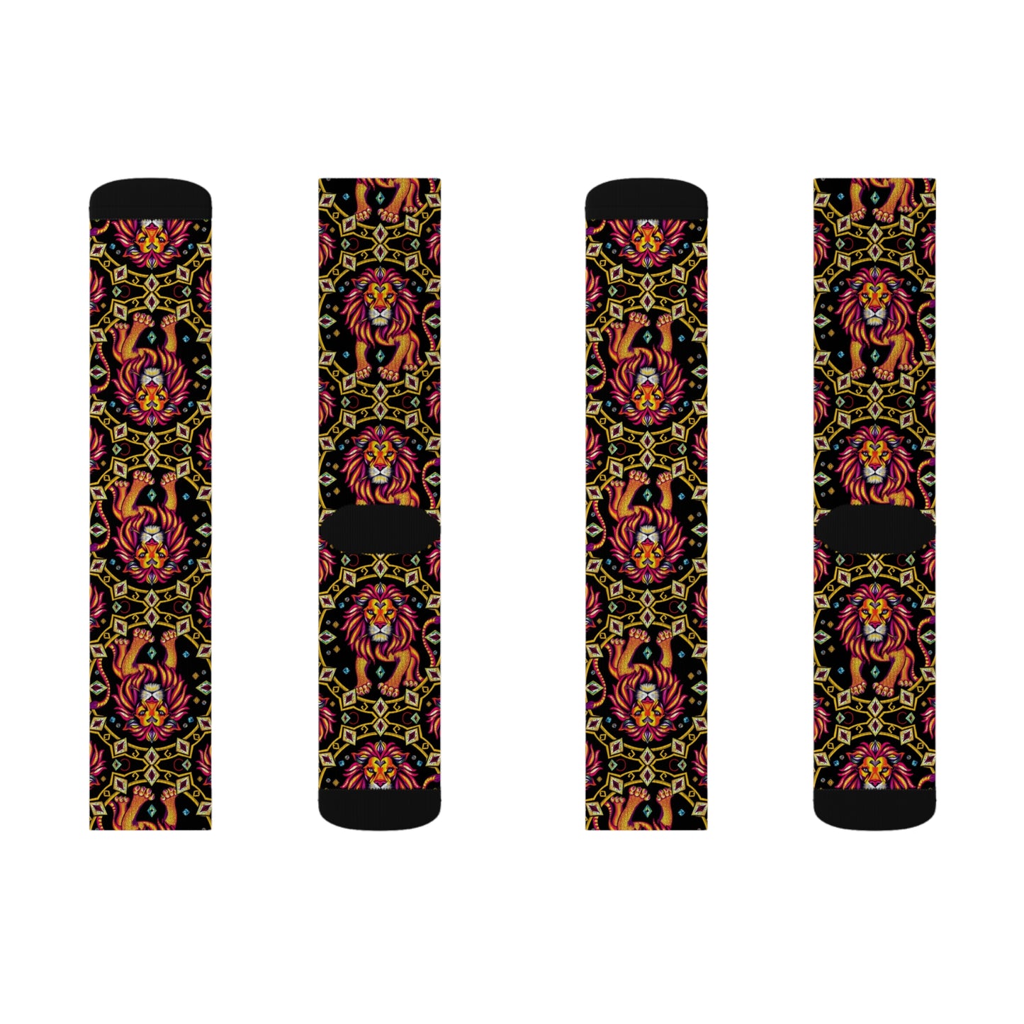 Sublimation Socks, Leo, Zodiac v2, Jewel Pattern