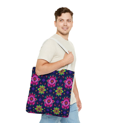 Tote Bag (AOP), Scorpio, Zodiac v2, Flower Pattern