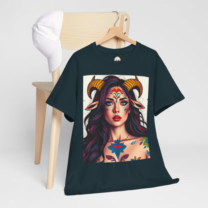 Unisex Heavy Cotton T-Shirt, Taurus, Zodiac v1, Sexy Art