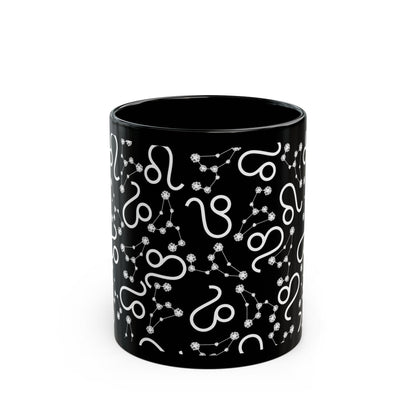 Zodiac 11oz Black Mug Leo Zodiac Sign