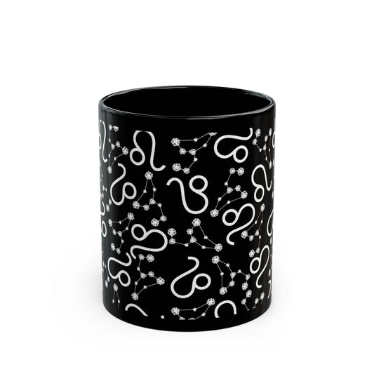 Zodiac 11oz Black Mug Leo Zodiac Sign