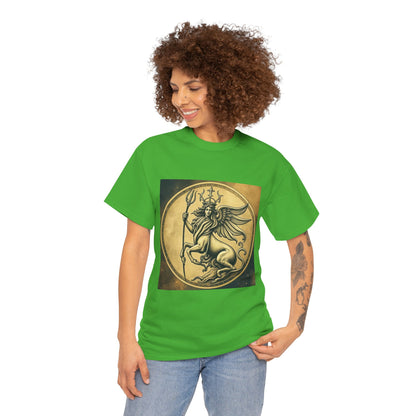 Unisex Heavy Cotton T-Shirt, Angel Animal, Virgo Zodiac Design