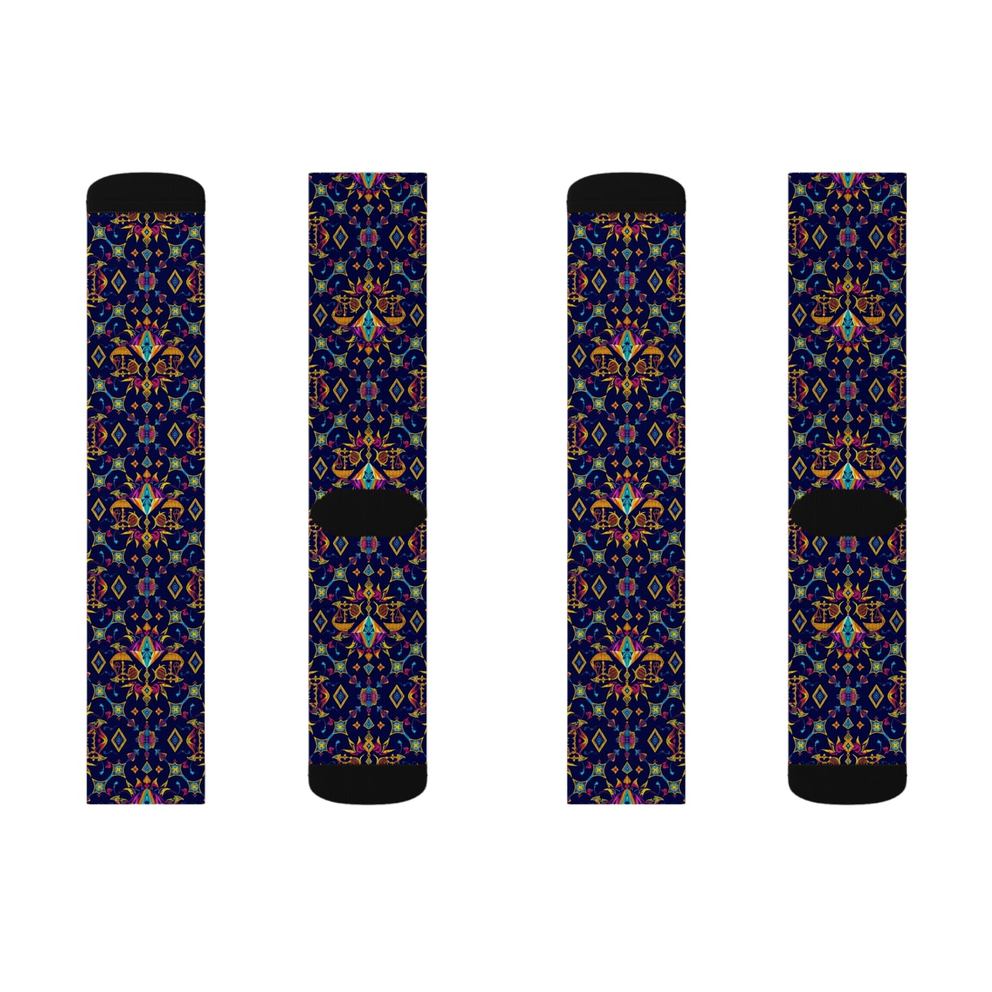 Sublimation Socks, Libra, Zodiac v1, Jewel Pattern