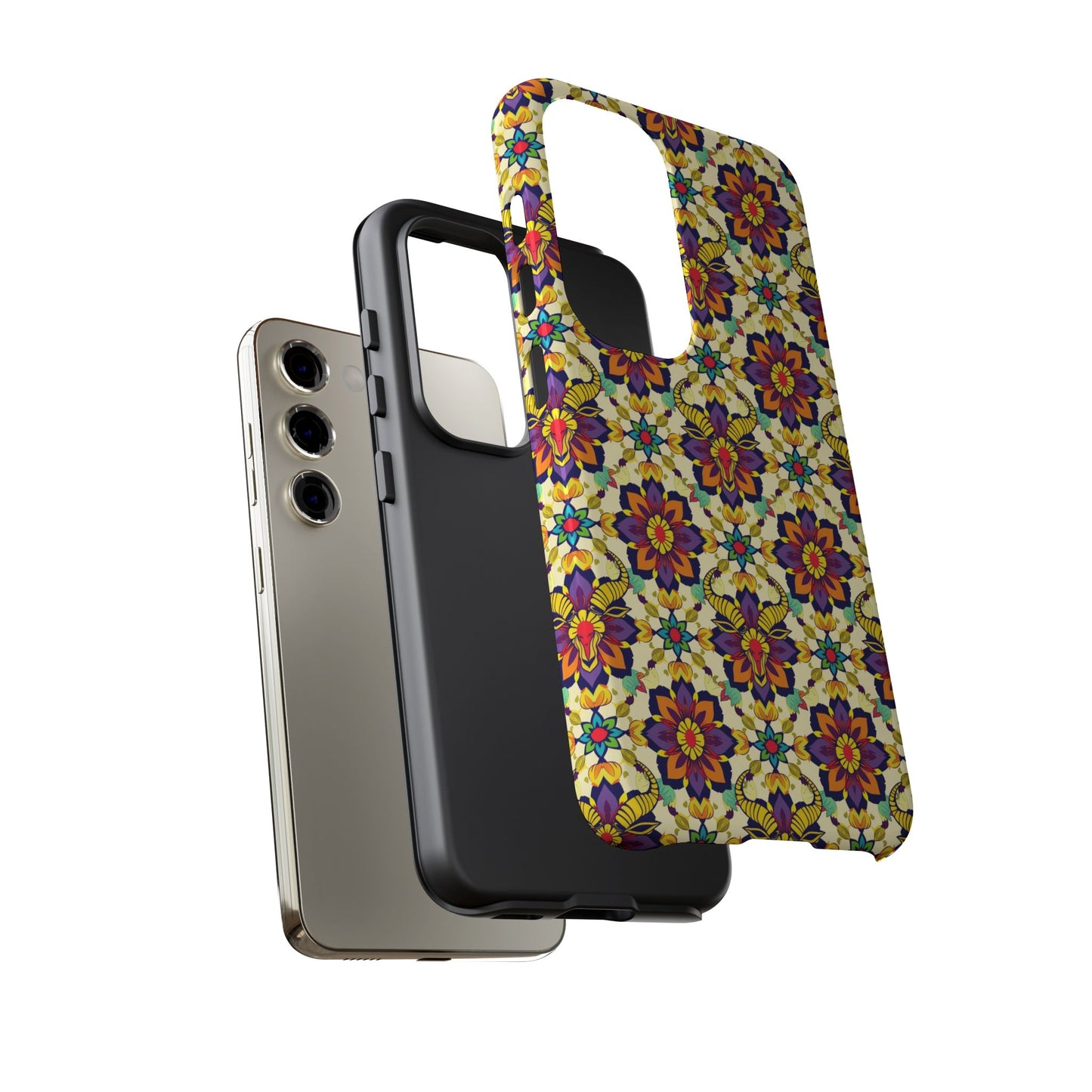 Tough Cases, Taurus, Zodiac v1, Flower Pattern