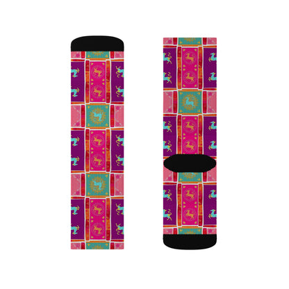 Sublimation Socks, Capricorn, Zodiac v2, Shapes Pattern