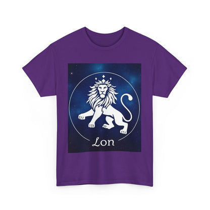 Unisex Heavy Cotton T-Shirt, Space Lion v1, Leo Zodiac Design
