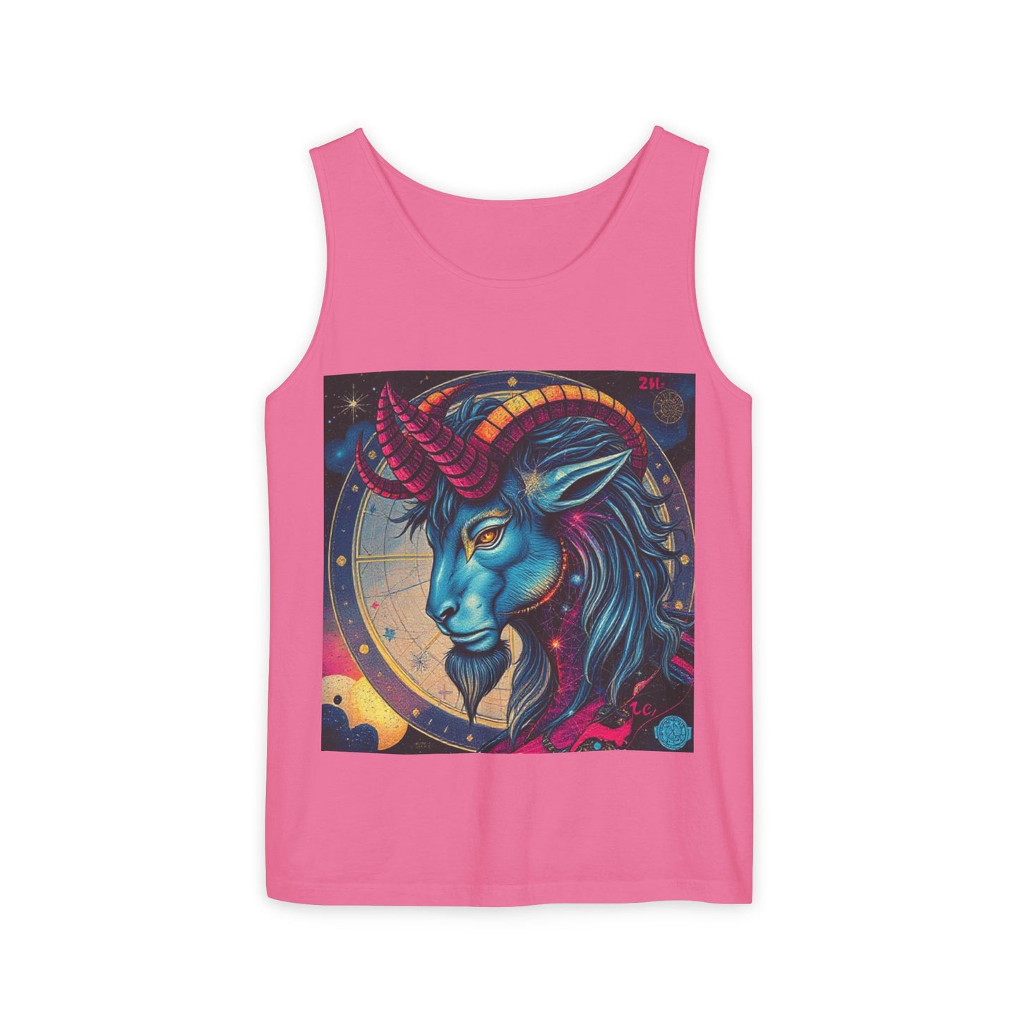 Unisex Garment-Dyed, Tank Top, Capricorn, Pop Art, 100% US cotton