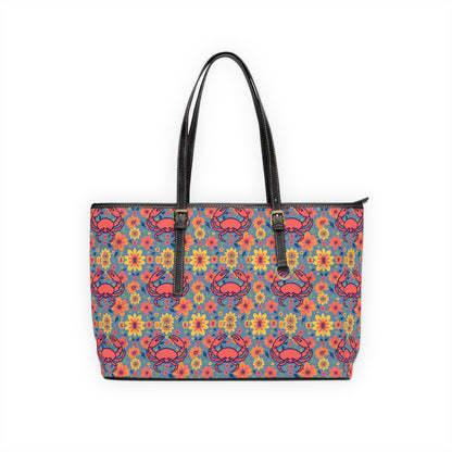 Leather Shoulder Bag, Cancer, Zodiac, Flower Pattern