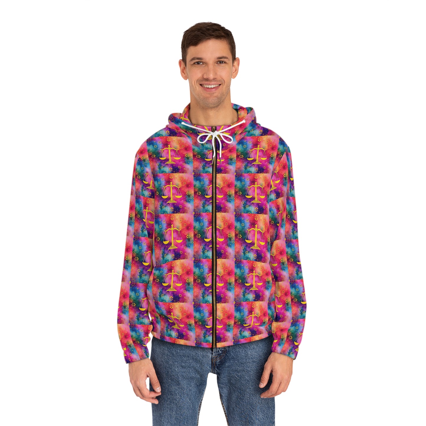 Full-Zip Hoodie (AOP), Libra, Zodiac v4, Pattern