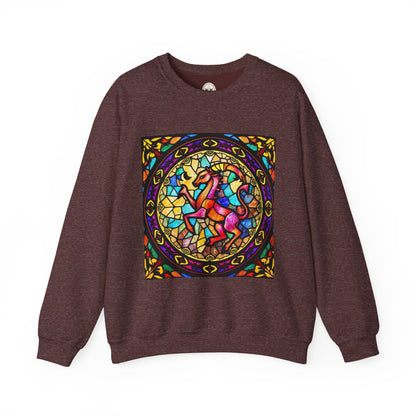 Unisex Heavy Blend™ Crewneck Sweatshirt, Glass, Aries Zodiac Design