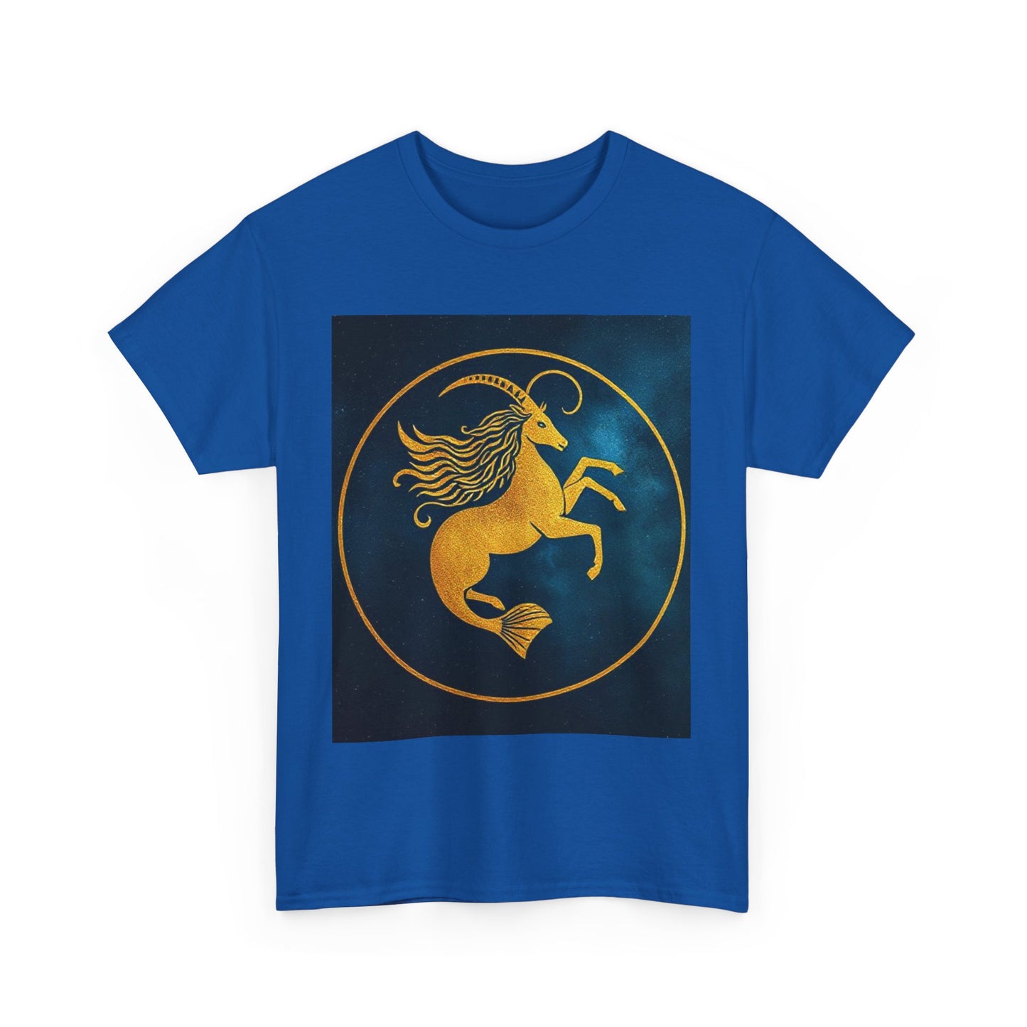 Unisex Heavy Cotton T-Shirt, Capricorn Animal v4, Symbol, Zodiac Design