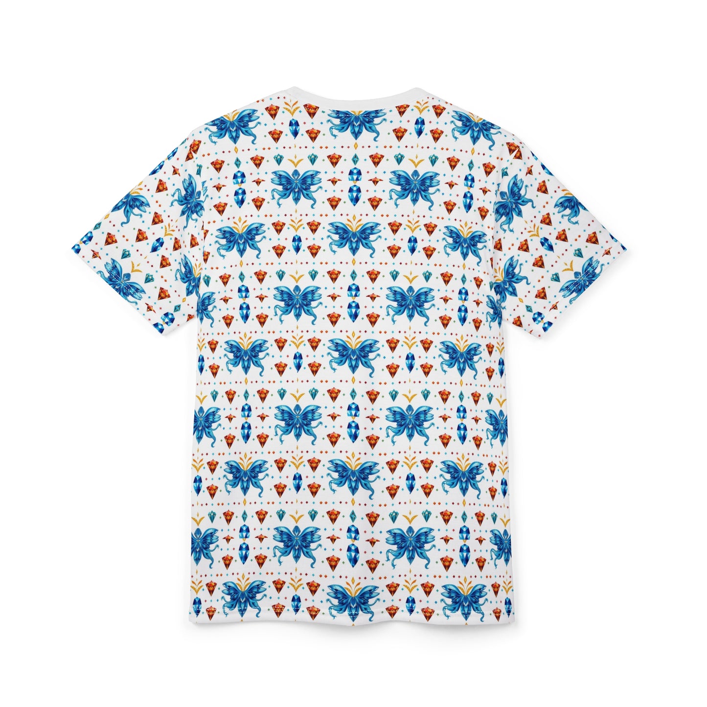 Unisex Cut & Sew T-Shirt, (AOP) Aquarius, Zodiac v3, Jewels Pattern