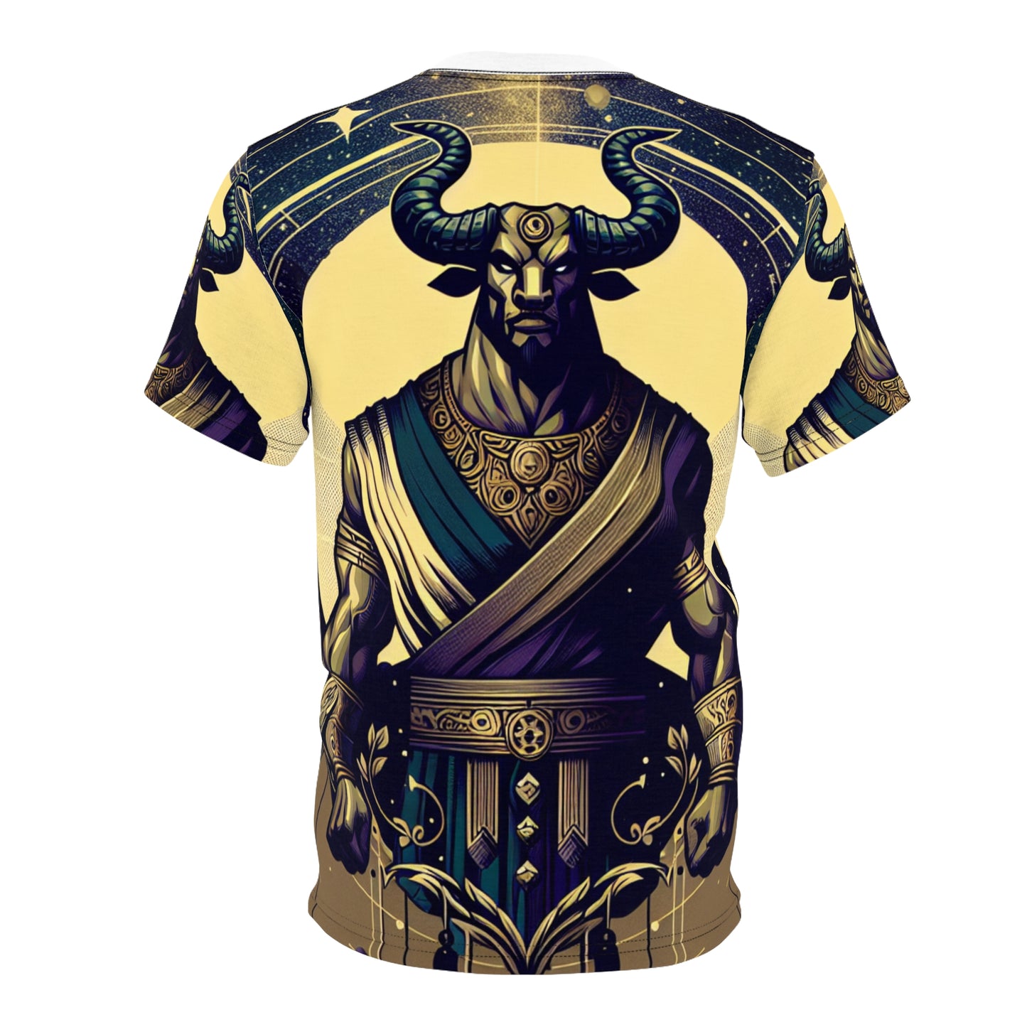 Unisex Cut & Sew T-Shirt (AOP), Minotaur, Taurus Zodiac Design, Regular fit, 100% Polyester