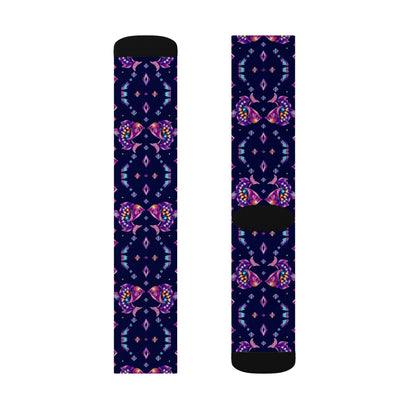 Sublimation Socks, Pisces, Zodiac v2, Jewel Pattern