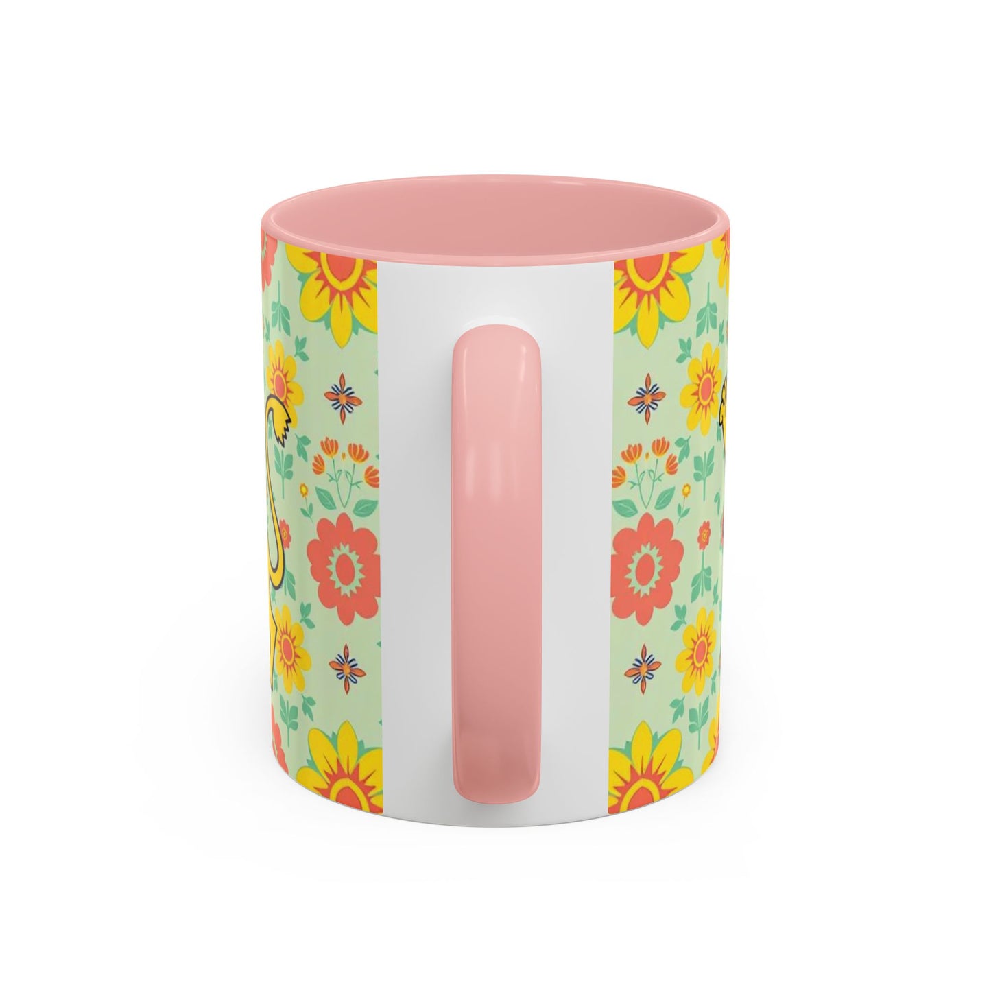 Accent Coffee Mug, Leo, Zodiac v2, Flower Pattern, (11, 15oz)