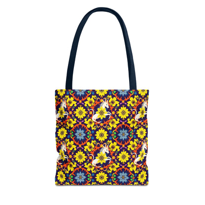 Tote Bag (AOP), Aquarius, Zodiac v1, Flower Pattern
