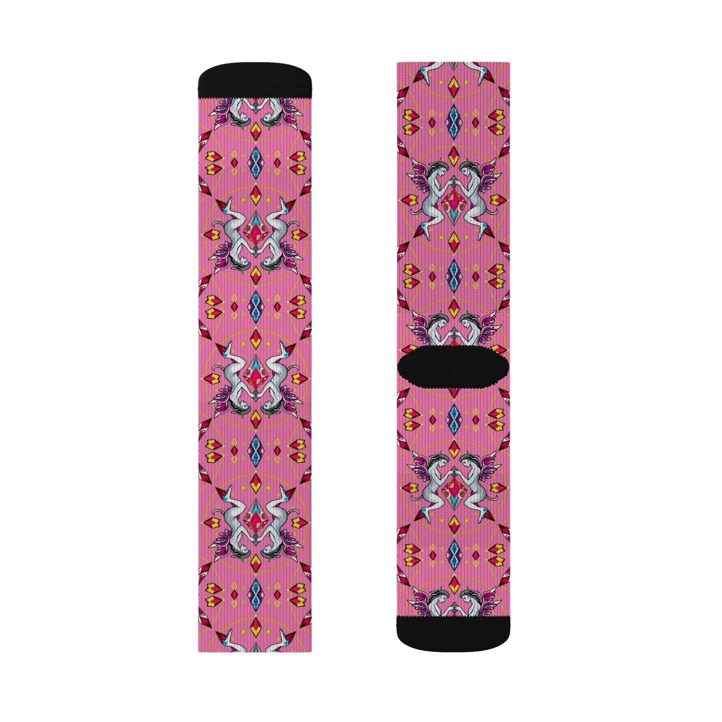 Sublimation Socks, Gemini, Zodiac v4, Jewel Pattern