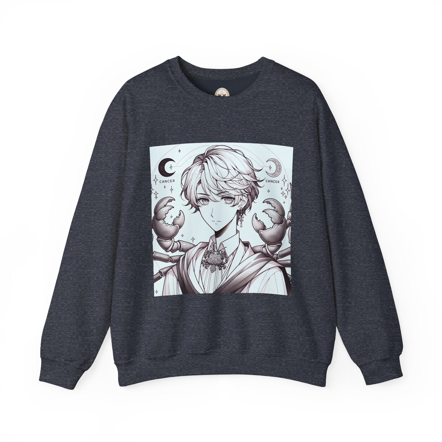 Unisex Heavy Blend™ Crewneck Sweatshirt,Two Moon, Cancer Zodiac Design