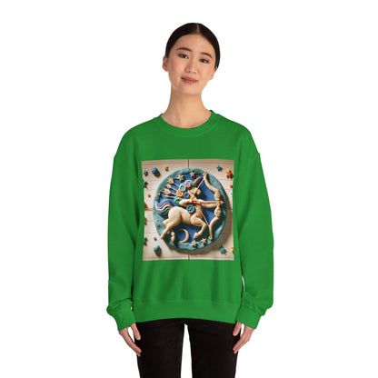 Unisex Heavy Blend™ Crewneck Sweatshirt, Colorful Horse, Sagittarius Zodiac Design