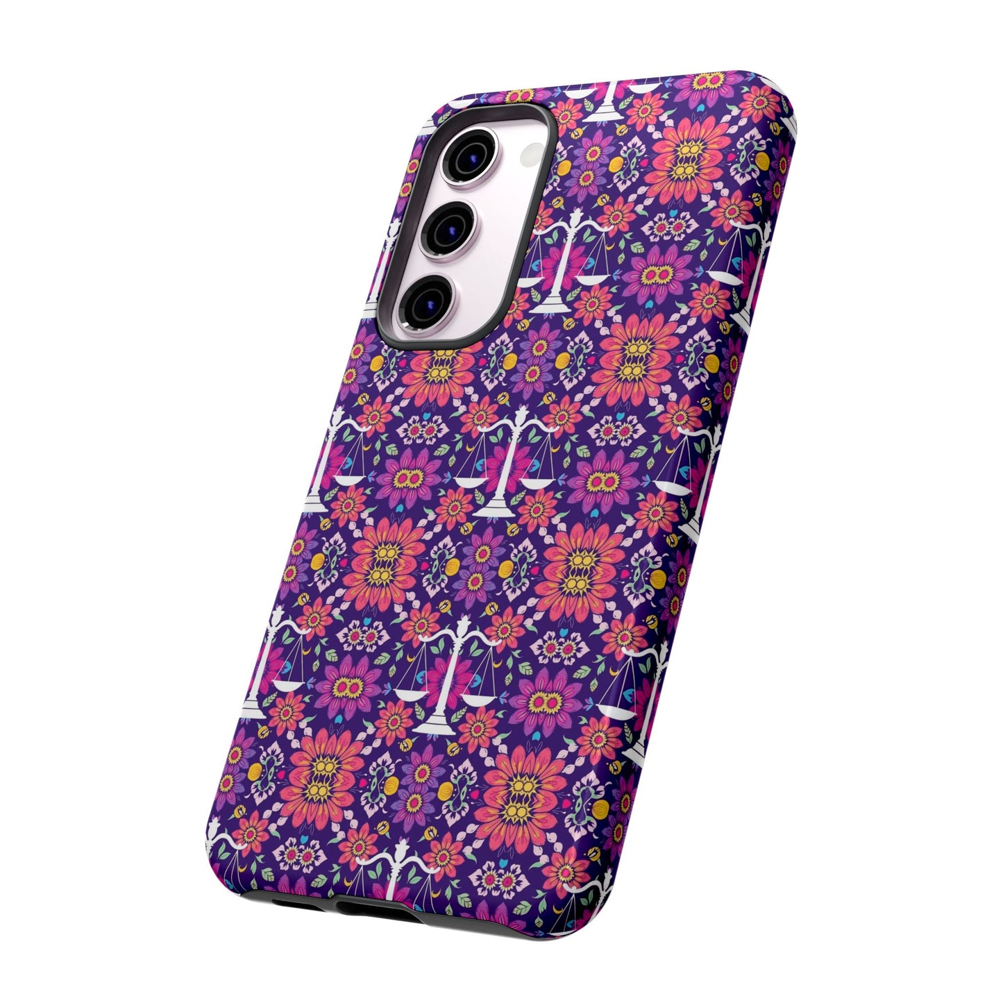 Tough Cases, Libra, Zodiac v4, Flower Pattern