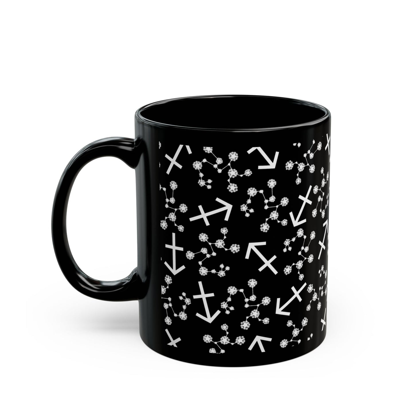 Zodiac 11oz Black Mug Sagittarius Zodiac Sign