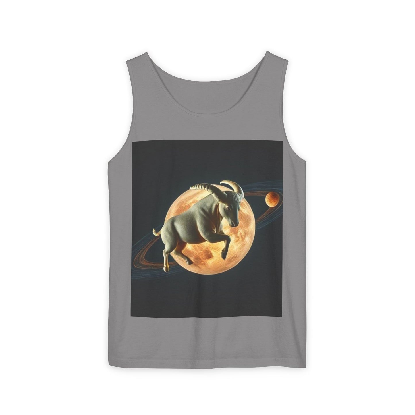 Unisex Garment-Dyed, Tank Top, Taurus Design, Planet Animal, 100% US cotton