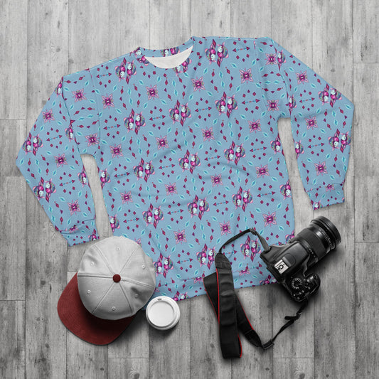 Unisex Sweatshirt (AOP), Pisces, Zodiac v3, Jewel Pattern
