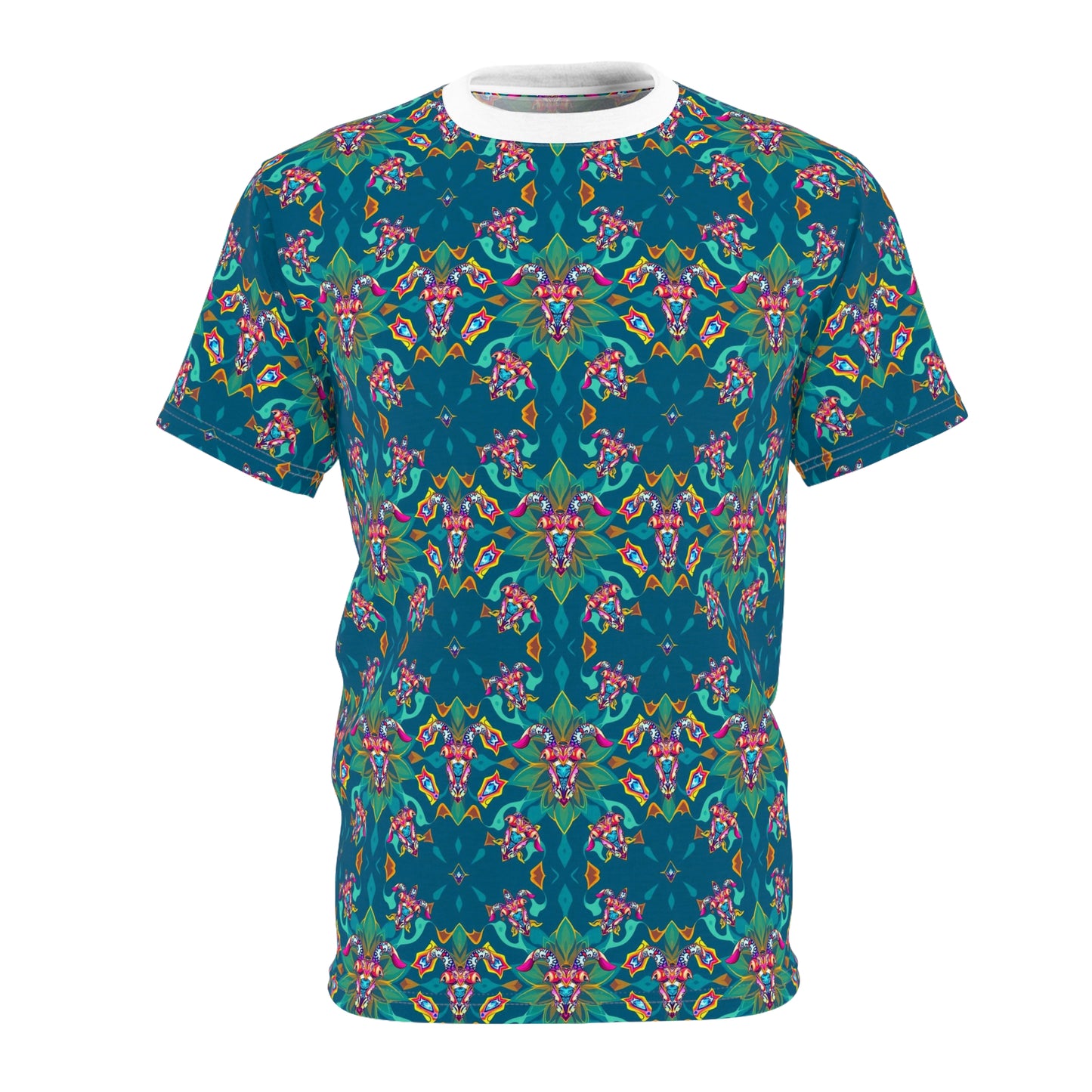 Unisex Cut & Sew T-Shirt, (AOP), Taurus, Zodiac v2, Jewels Pattern