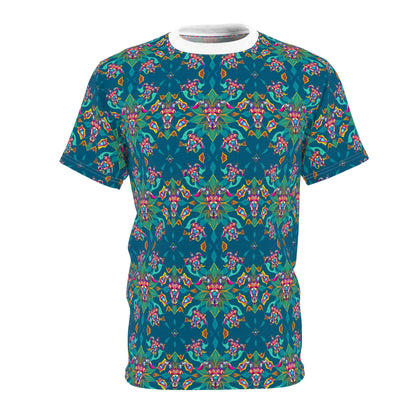 Unisex Cut & Sew T-Shirt, (AOP), Taurus, Zodiac v2, Jewels Pattern