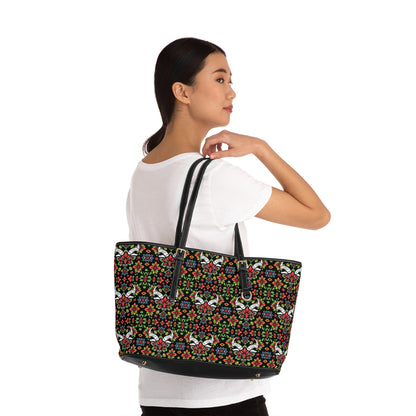 Leather Shoulder Bag, Taurus, Zodiac v1, Flower Pattern