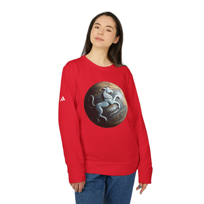 Adidas, Unisex Fleece Crewneck Sweatshirt, Aquarius, Planet Animal, Zodiac