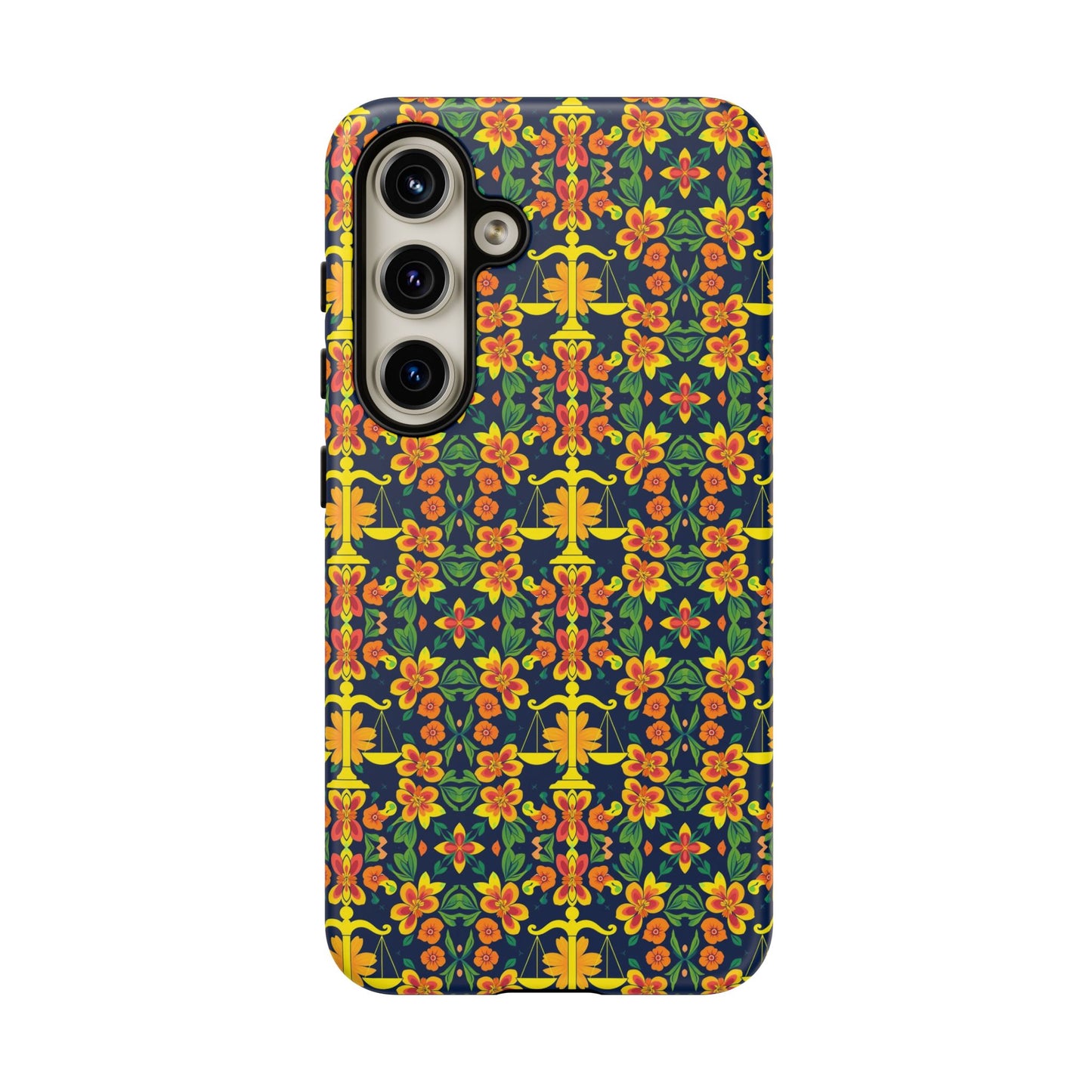 Tough Cases, Libra, Zodiac v3, Flower Pattern
