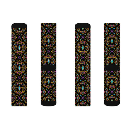 Sublimation Socks, Libra, Zodiac v3, Jewel Pattern