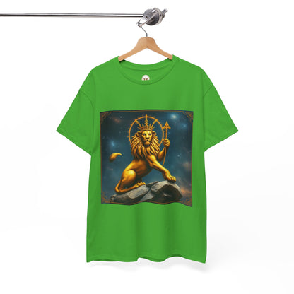 Unisex Heavy Cotton T-Shirt, King of Lions, Leo Zodiac Design