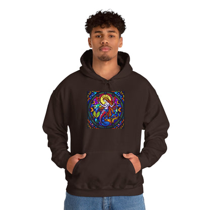 Unisex Heavy Blend™ Hooded Sweatshirt with glass Aquarius zodiac design