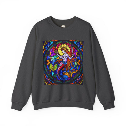 Unisex Heavy Blend™ Crewneck Sweatshirt, Glass 1, Aquarius Zodiac Design