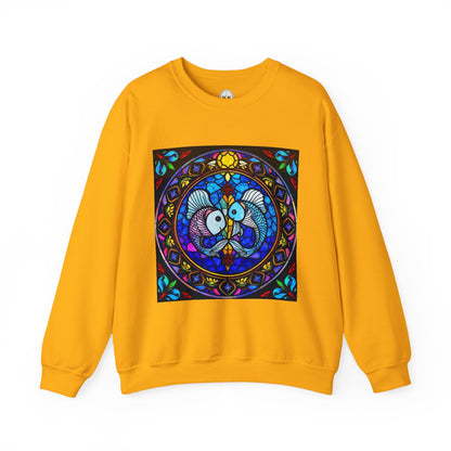 Unisex Heavy Blend™ Crewneck Sweatshirt, Glass, Pisces Zodiac Design