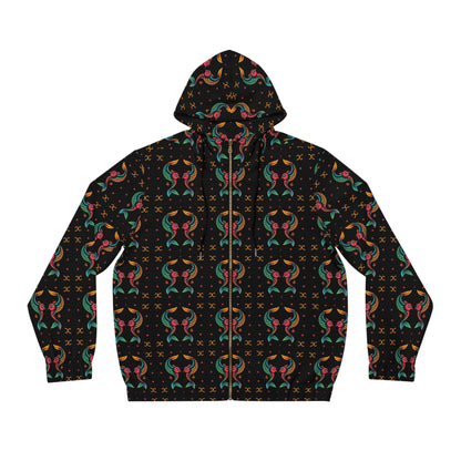 Full-Zip Hoodie (AOP), Pisces, Zodiac v4, Pattern