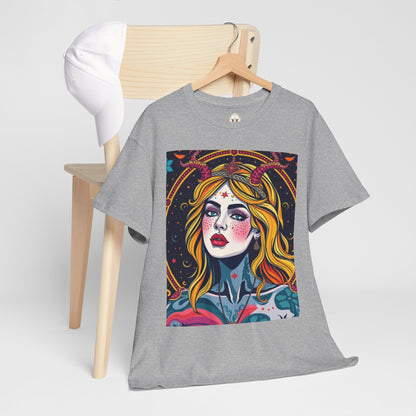 Unisex Heavy Cotton T-Shirt, Virgo, Zodiac v2, Sexy Art