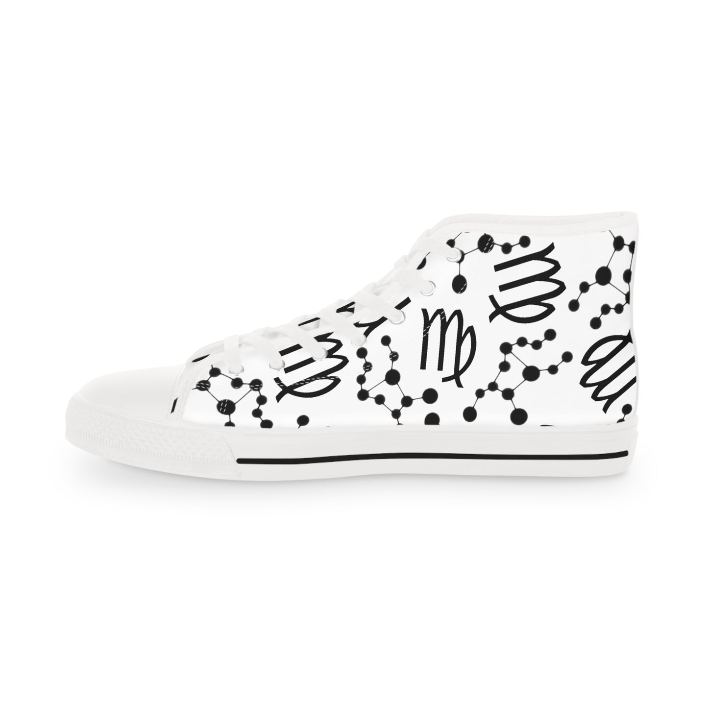 Men's High Top Sneakers, Breathable polyester canvas, Virgo Zodiac Design