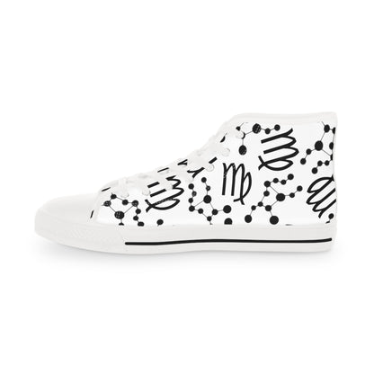 Men's High Top Sneakers, Breathable polyester canvas, Virgo Zodiac Design