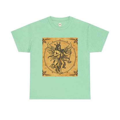 Unisex Heavy Cotton T-Shirt, Pencil Art, Gemini Zodiac Design